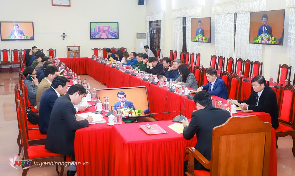 Các đại biểu tham dự hội nghị tại điểm cầu Tỉnh ủy PG88 go Bắn cá.