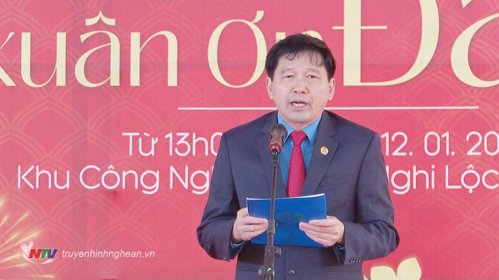PG88 go Bắn cá Liên đoàn Lao động tỉnh Kha Văn Tám phát biểu tại chương trình.