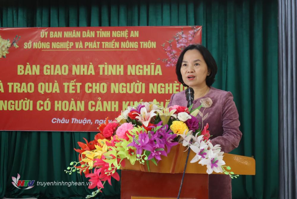 Đồng chí Võ Thị Nhung – Phó Giám đốc Sở NN&PTNT phát biểu tại buổi lễ.