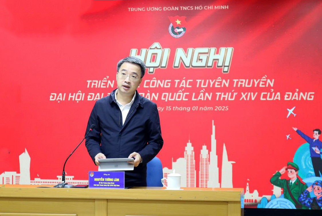 Anh Nguyễn Tường Lâm phát biểu tại hội nghị triển khai công tác tuyên truyền PG88 go Nạp Rút Tiền XIV của Đảng. Ảnh: Trịnh Lý