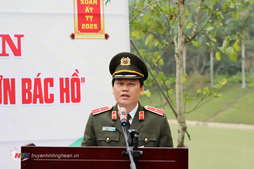 Thiếu tướng Bùi Quang Thanh - Uỷ viên BTV Tỉnh uỷ, Giám đốc Công an tỉnh phát biểu tại lễ phát động.