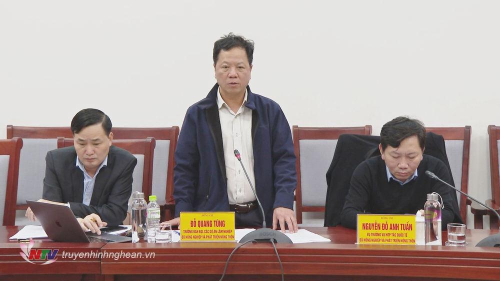Ông Đỗ Quang Tùng - Trưởng Ban quản lý các dự án Lâm nghiệp, Bộ Nông nghiệp và PTNT giới thiệu tổng quan về M.PG88 Vào bóng.