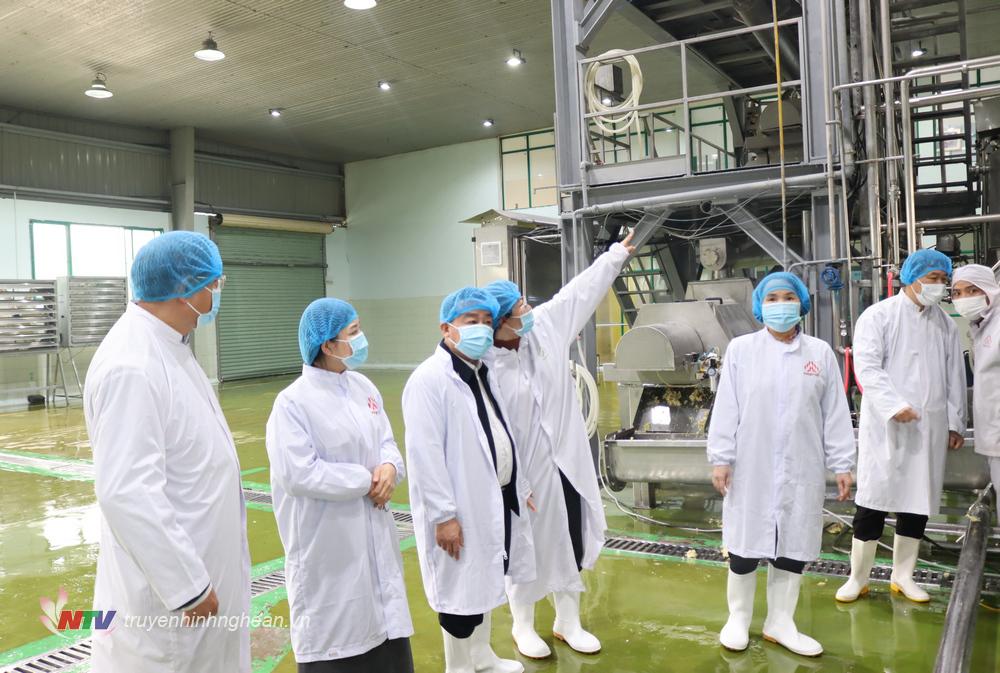 Đoàn công tác tham quan bên trong Nhà máy chế biến thực phẩm (Naprod).