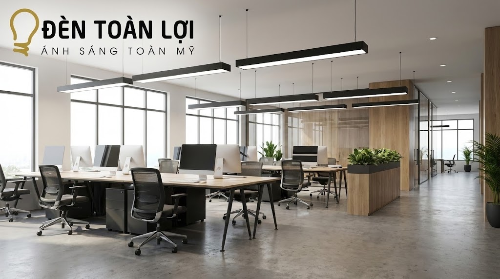 Đèn led thả trần văn phòng phong cách tối giản hiện đại