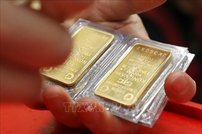 Giá vàng miếng sáng 23/2 tăng 3,6 triệu đồng/lượng. Ảnh minh họa: Minh Quyết/TTXVN