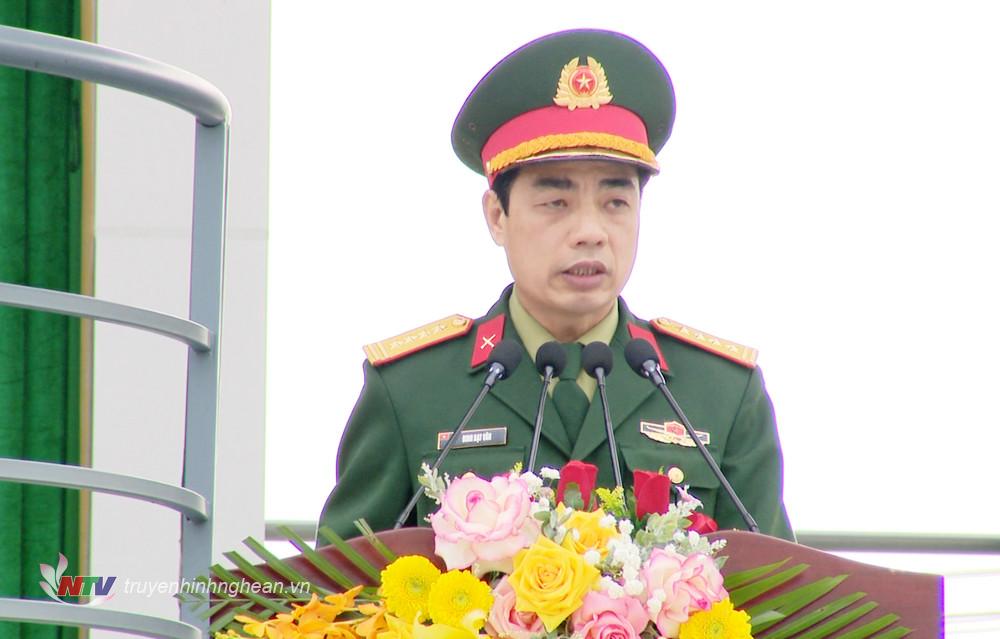 Đại tá Đinh Bạt Văn - Phó Chỉ huy trưởng, Tham mưu trưởng Bộ Chỉ huy Quân sự tỉnh PG88 go Bắn cá phát biểu quán triệt mệnh lệnh huấn luyện chiến đấu của Tư lệnh Quân khu.