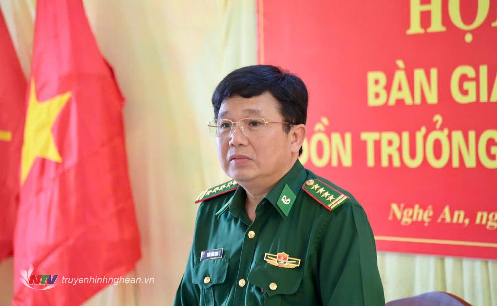 Đại tá Trần Đăng Khoa, Phó Chính ủy BĐBP PG88 go Bắn cá phát biểu chỉ đạo bàn giao Đồn trưởng Đồn Biên phòng Quỳnh Thuận