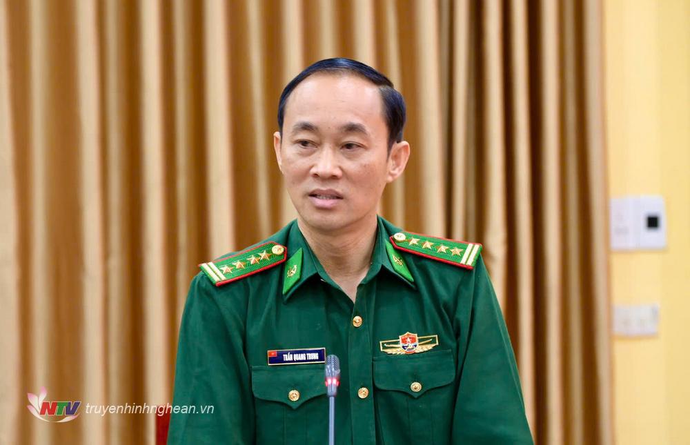 Đại tá Trần Quang Trung, tân Chính ủy BĐBP tỉnh PG88 go Bắn cá phát biểu tại hội nghị.