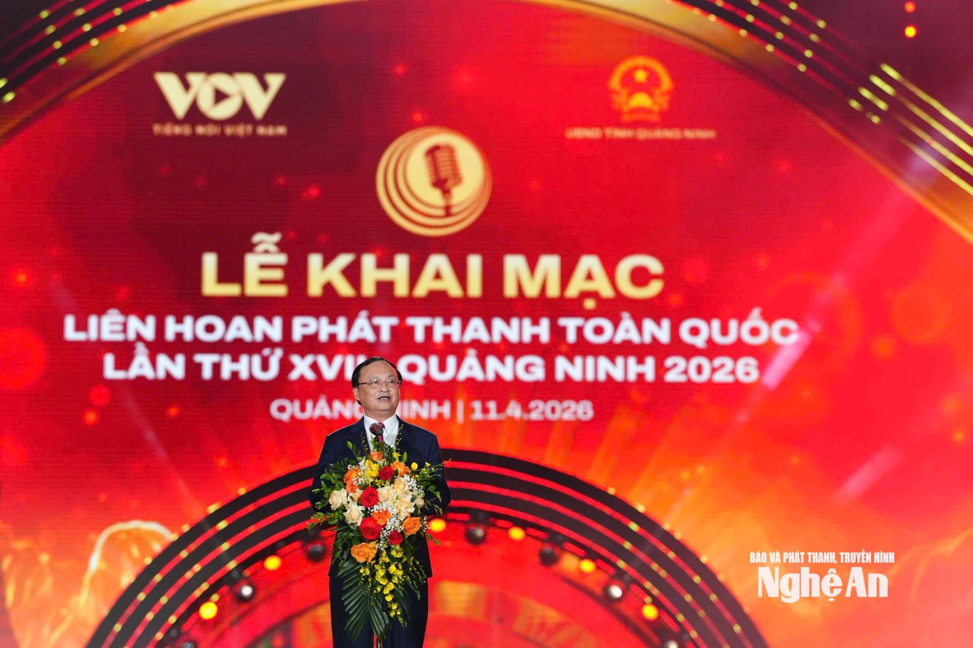 Đồng chí Đỗ Tiến Sỹ, Ủy viên Trung ương Đảng, Phó trưởng Ban Tuyên giáo và Dân vận Trung ương, Tổng Giám đốc Đài Tiếng nói PG 88 Nổ Hũ phát biểu tại lễ Xổ Số PG 88. Ảnh: P.V