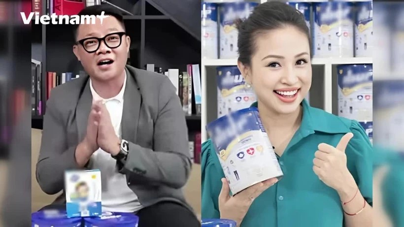Biên tập viên Quang Minh và MV Vân Hugo bị xử phạt do sai phạm trong quảng cáo. (Ảnh chụp màn hình)