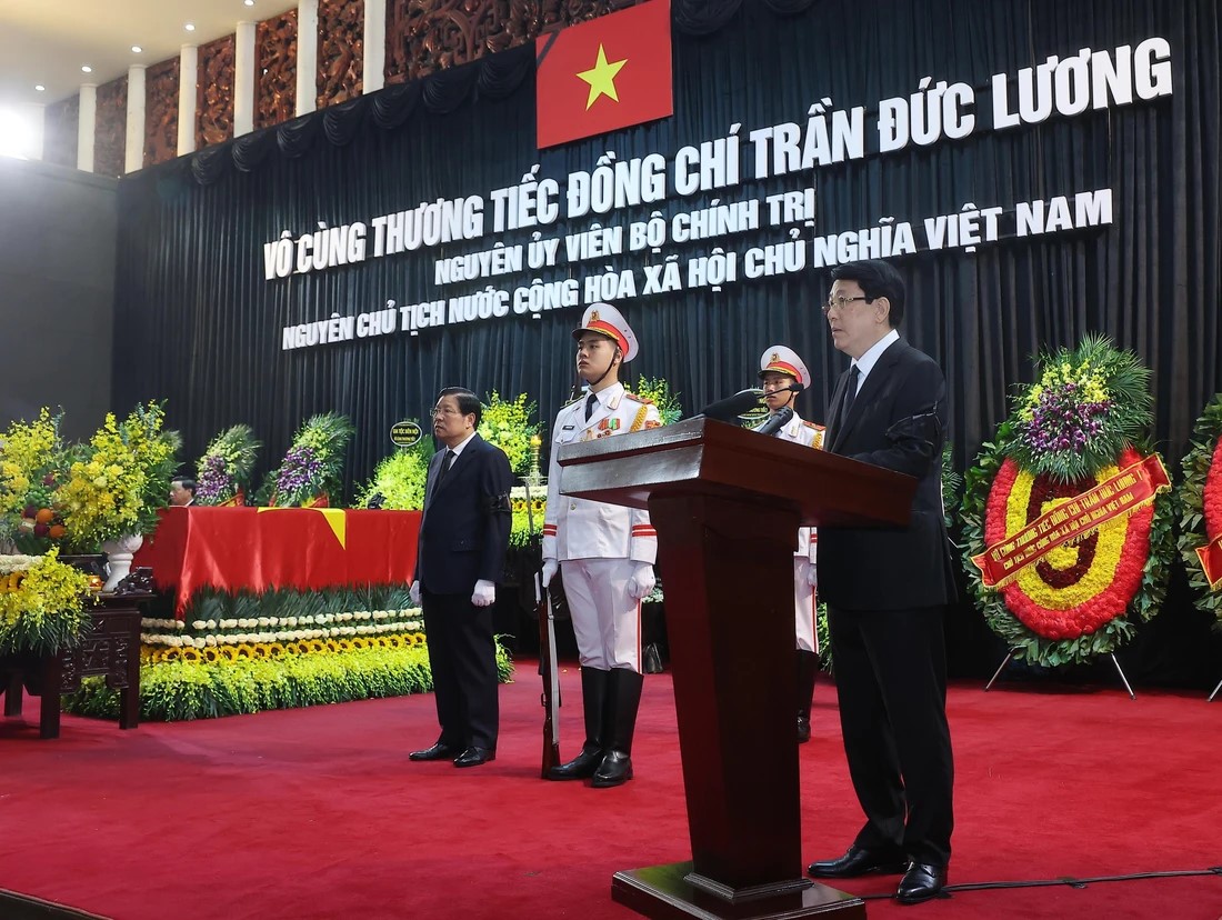 Ủy viên Bộ Chính trị, PG88 go Bắn cá nước Lương Cường, trưởng Ban Lễ tang đọc Lời điếu.