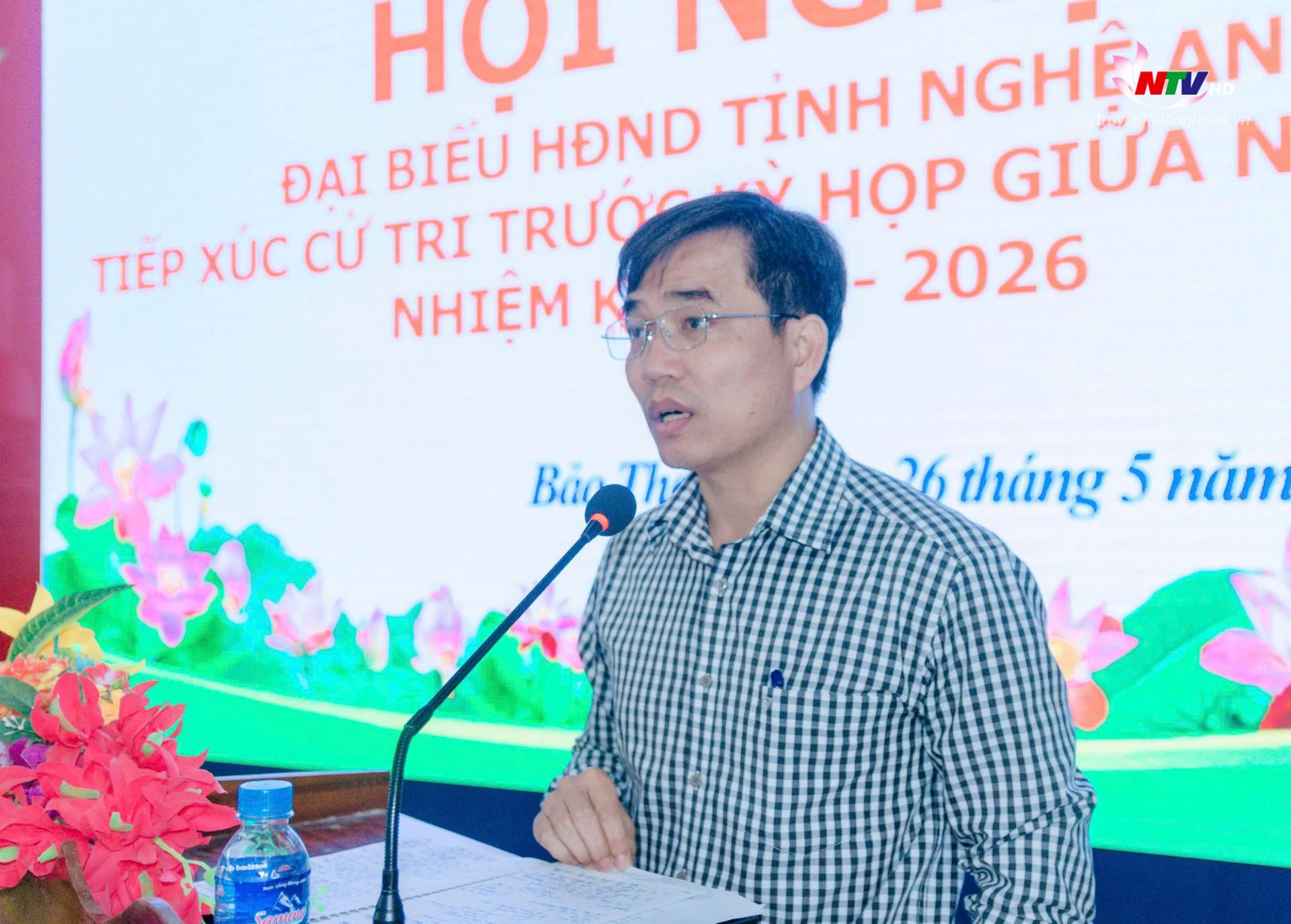 Ông Nguyễn Văn Dương - Phó PG88 go Bắn cá UBND huyện Yên Thành giải trình một số vấn đề liên quan đến địa phương.