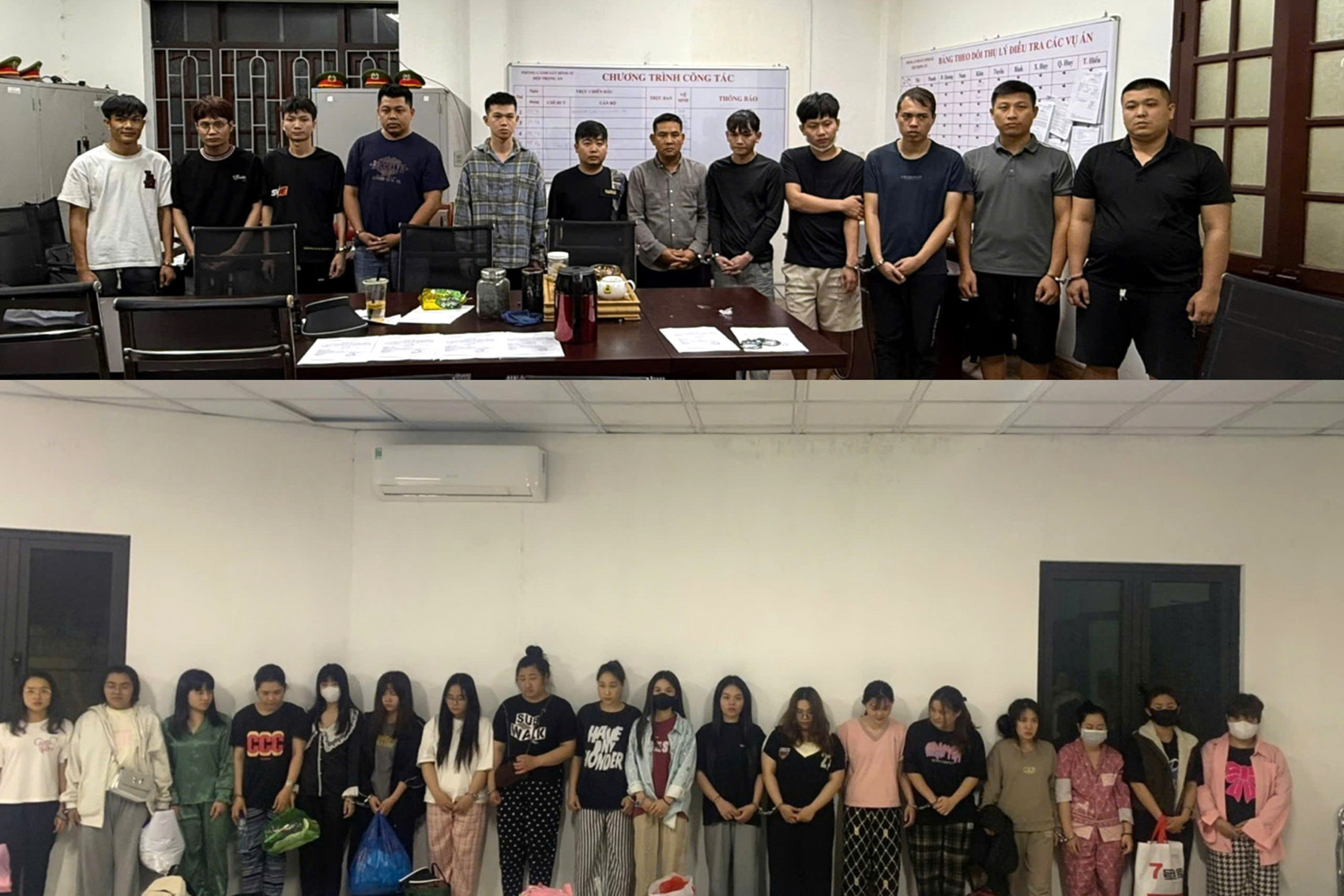 
Các đối tượng bị đề nghị truy tố về tội Lừa đảo chiếm đoạt tài sản. Ảnh: Công an tỉnh Quảng Ninh
