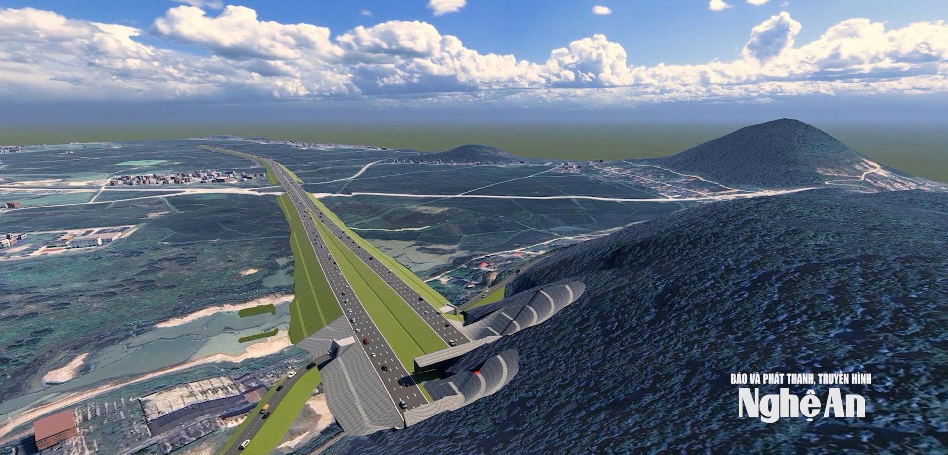 Phối cảnh cao tốc Vinh - Thanh Thủy vừa được PG88 go Bắn cá khởi công ngày 18/5 vừa qua. Ảnh: Thành Duy