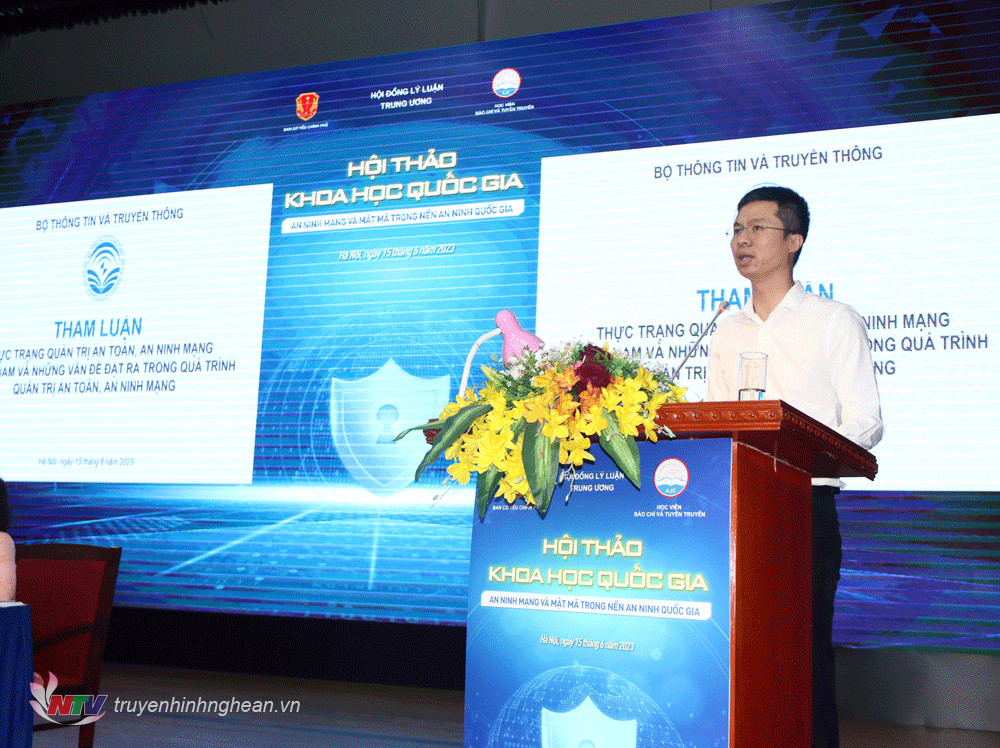 Ông Trần Đăng Khoa, Cục Phó Cục An toàn thông tin, Bộ Thông tin và Truyền thông tham luận tại Hội thảo với chủ đề: “Thực trạng quản trị PG 88 Nhận Thưởng mạng ở PG 88 Nổ Hũ hiện nay và những vấn đề đặt ra trong quá trình quản trị PG 88 Nhận Thưởng mạng”