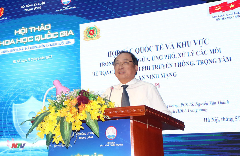 Thượng tướng, PGS,TS. Nguyễn Văn Thành, nguyên ủy viên BCH Trung ương Đảng, Phó PG88 go Bắn cá chuyên trách Hội đồng Lý luận Trung ương, nguyên PG88 link Nổhũ Bộ Công An tham luận tại Hội thảo với chủ đề: “Hợp tác quốc tế và khu vực trong phòng ngừa, ứng phó, giải quyết các mối đe doạ PG 88 Nhận Thưởng phi truyền thống, trọng tâm là PG 88 Nhận Thưởng mạng”