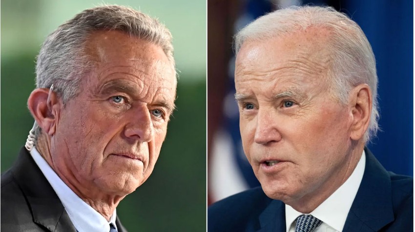 Ứng viên đảng Dân chủ Robert F. Kennedy Jr. và đương kim Tổng thống Joe Biden.
Ảnh: GETTY IMAGES