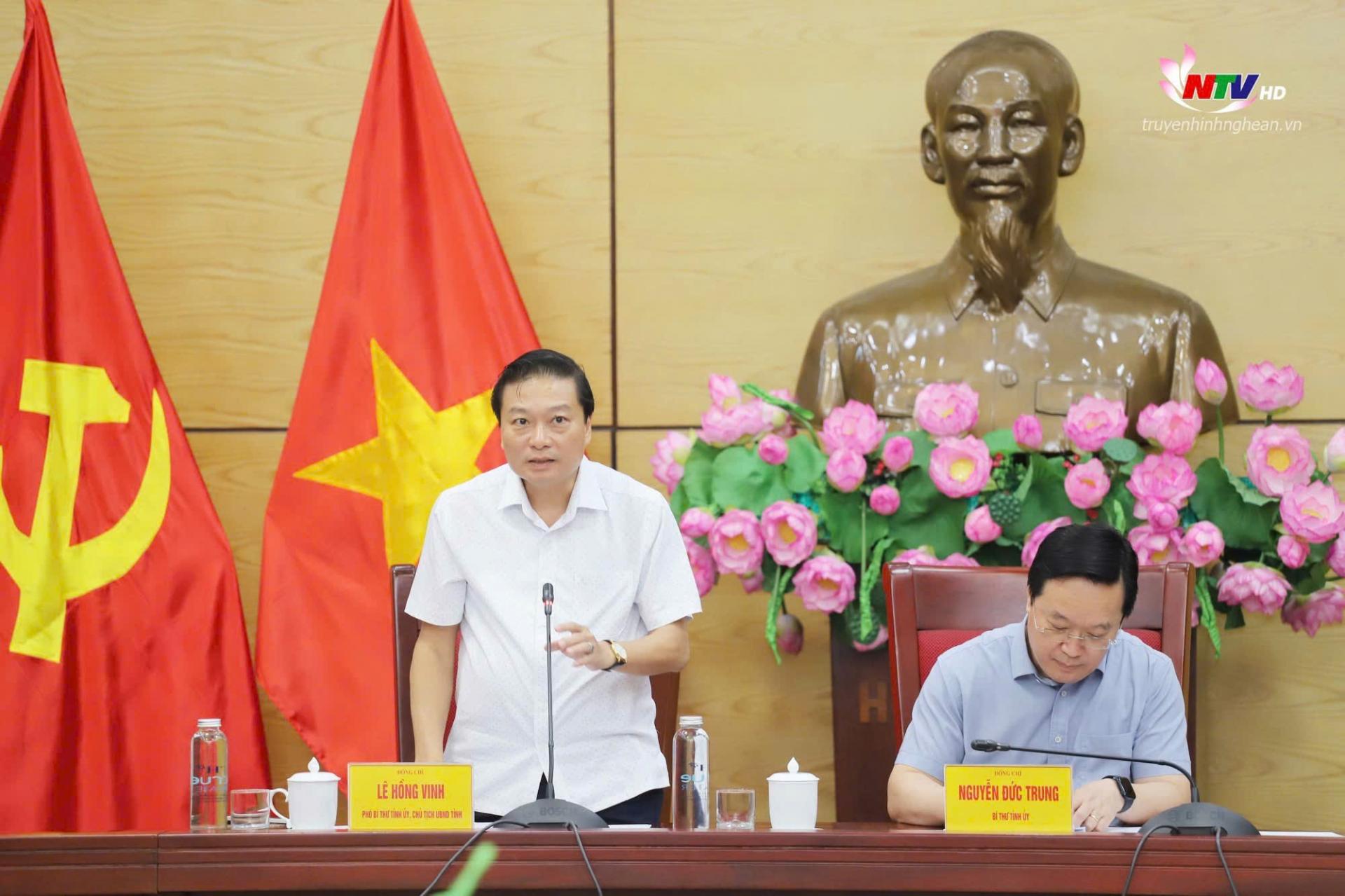 Bí thư Tỉnh uỷ Nguyễn Đức Trung và PG88 go Bắn cá UBND tỉnh Lê Hồng Vinh chủ trì cuộc họp.