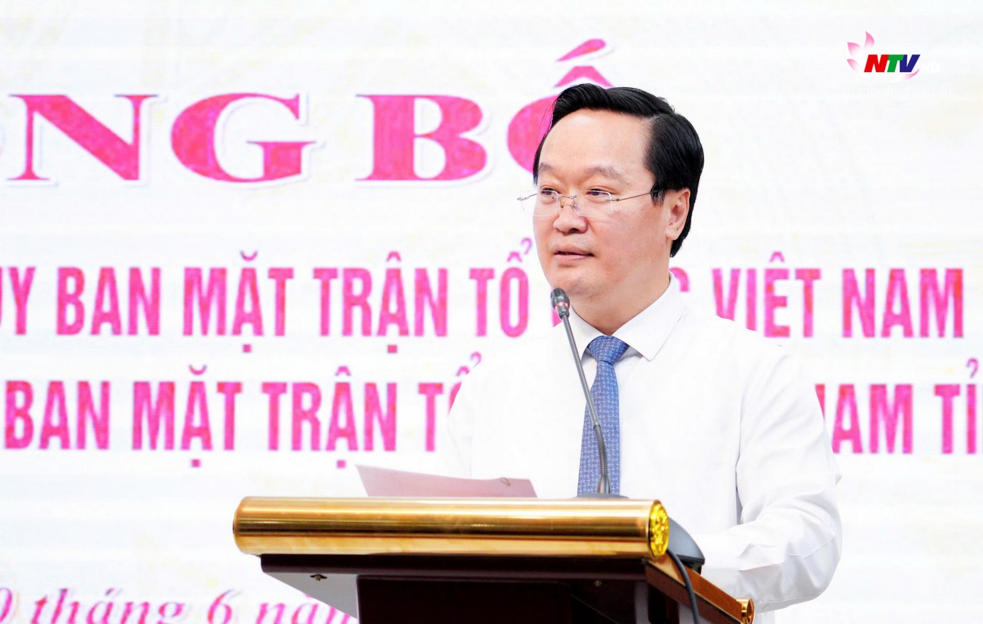 Bí thư Tỉnh uỷ Nguyễn Đức Trung phát biểu chỉ đạo tại buổi lễ.