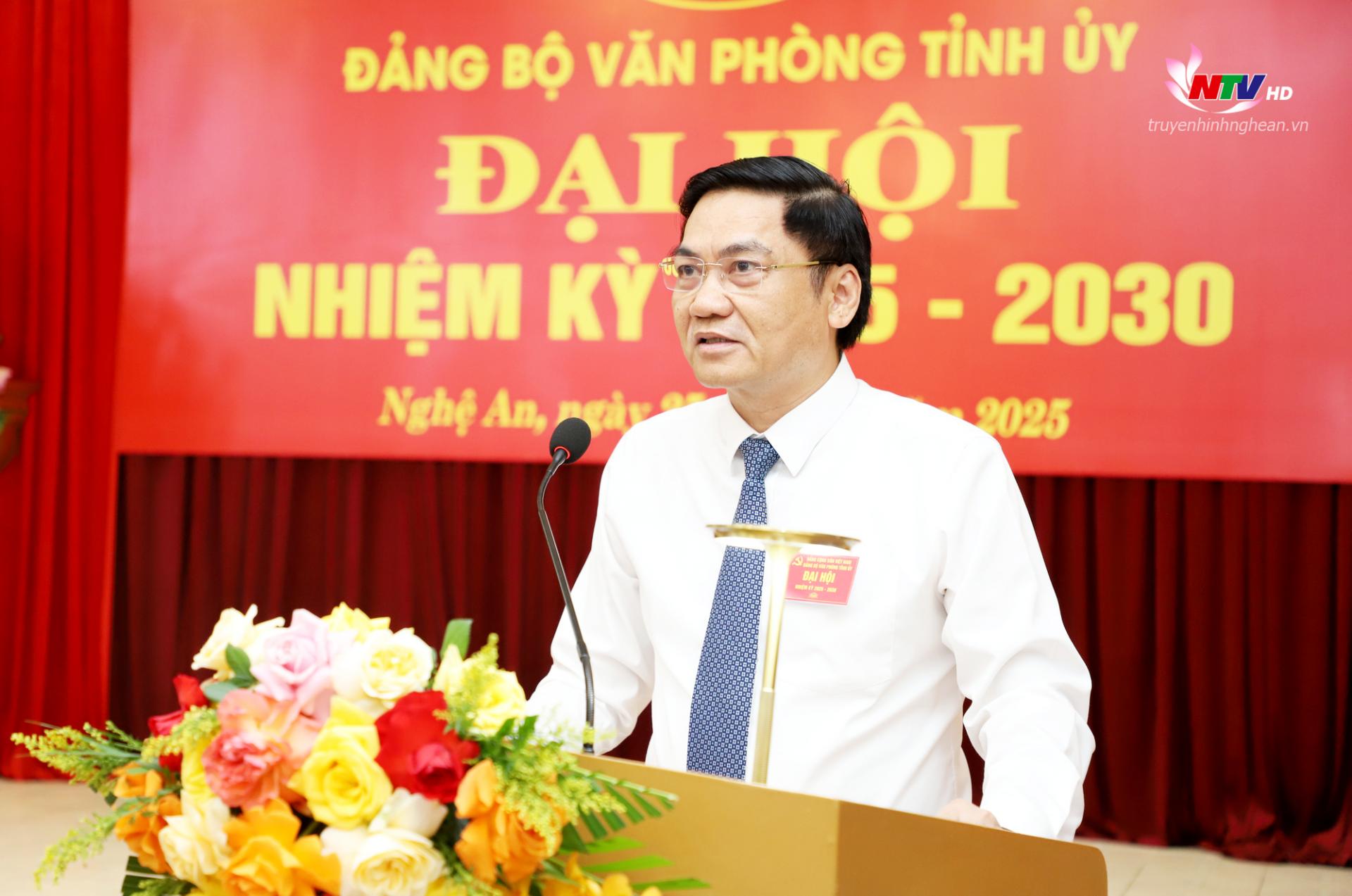 Đồng chí Hoàng Nghĩa Hiếu - Phó Bí thư Thường trực Tỉnh uỷ, PG88 go Bắn cá HĐND tỉnh, Bí thư Đảng uỷ Các cơ quan Đảng tỉnh phát biểu chỉ đạo tại PG88 go Nạp Rút Tiền.