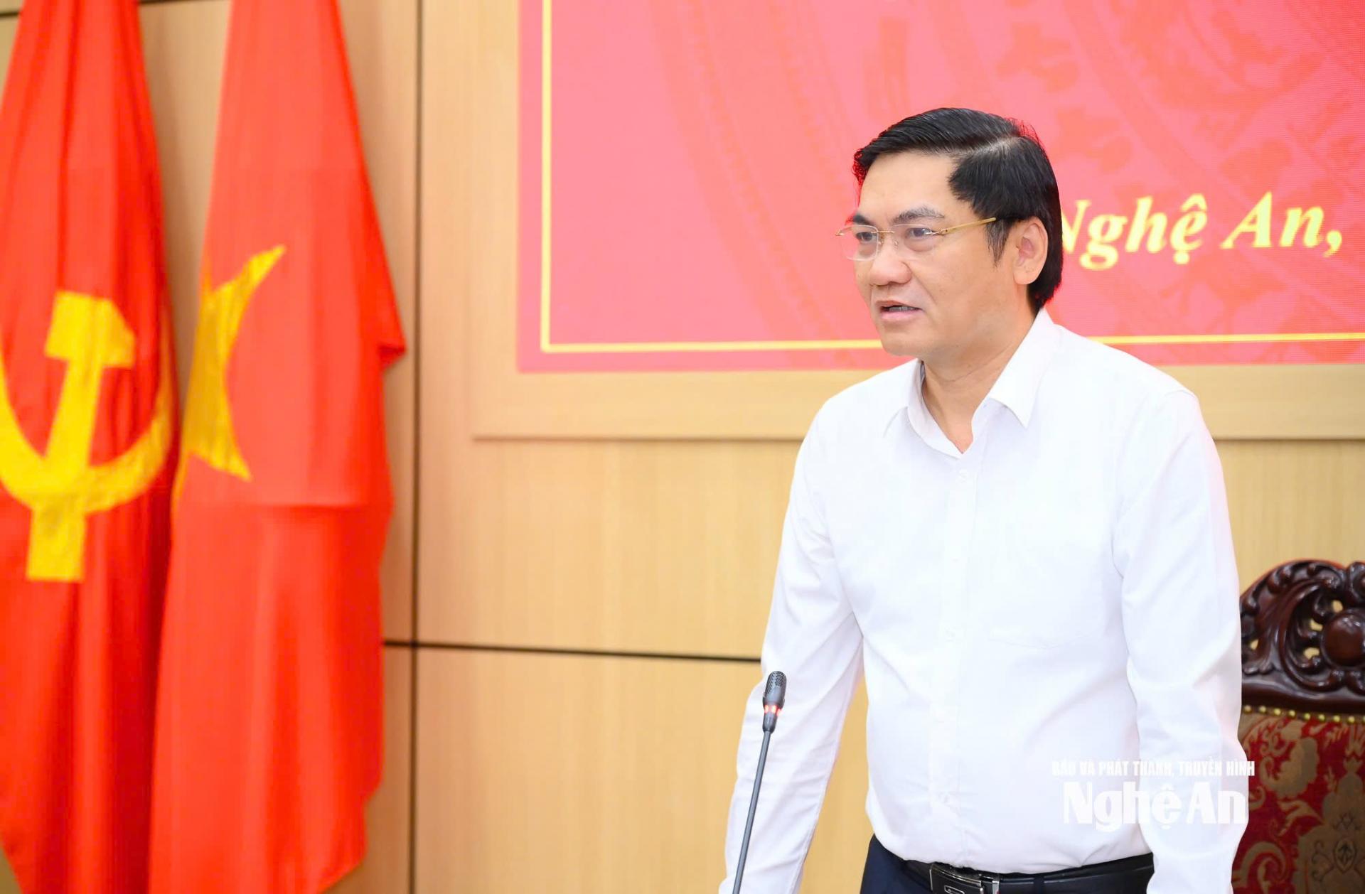Đồng chí Hoàng Nghĩa Hiếu - Phó Bí thư Thường trực Tỉnh ủy, PG88 go Bắn cá HĐND tỉnh phát biểu kết luận hội nghị. Ảnh: Thành Cường
