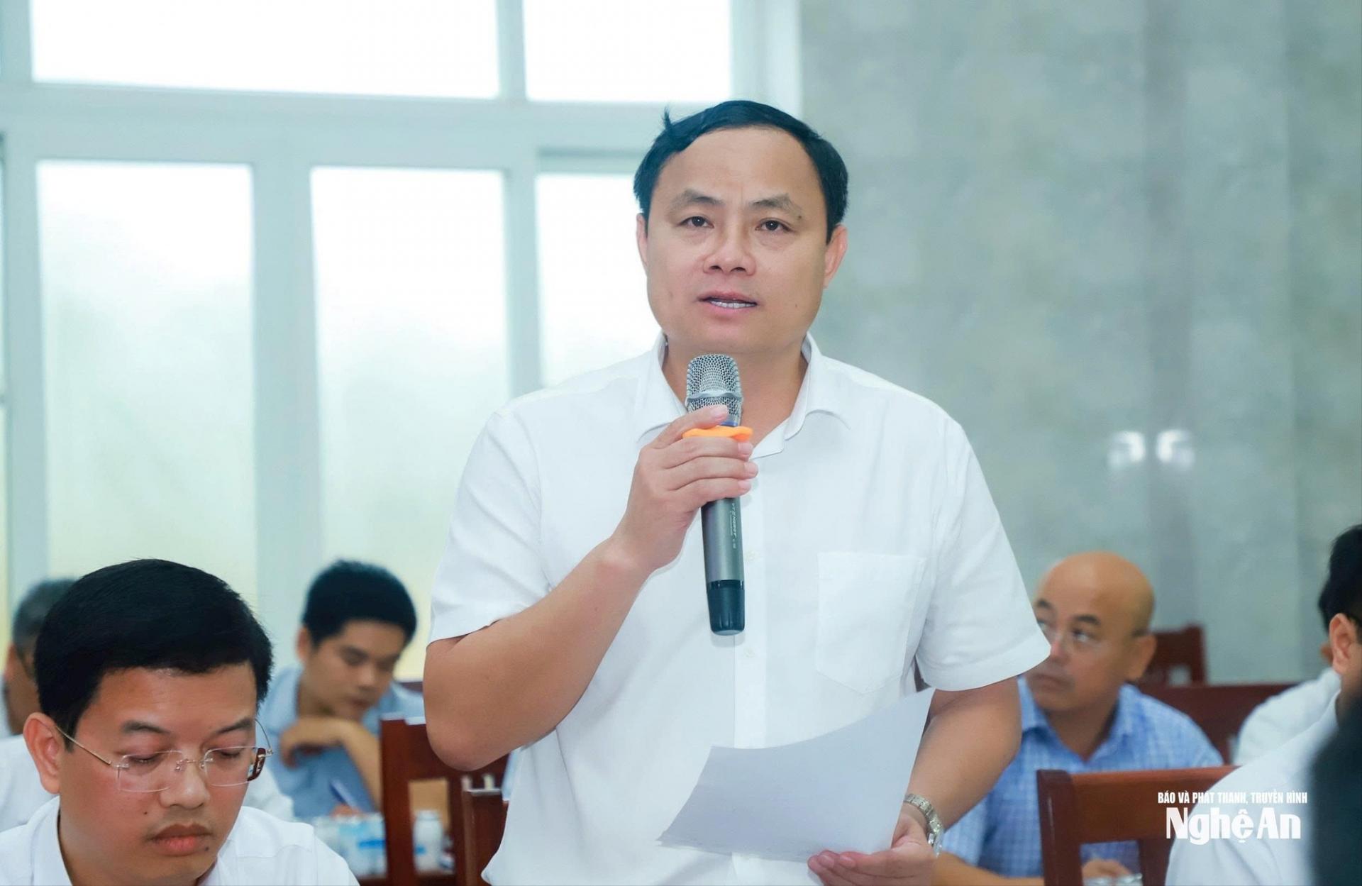 Đồng chí Phạm Ngọc Cảnh - Phó Trưởng ban Tuyên giáo và Dân vận Tỉnh ủy PG88 go Bắn cá phát biểu tại cuộc làm việc. Ảnh: Thành Duy