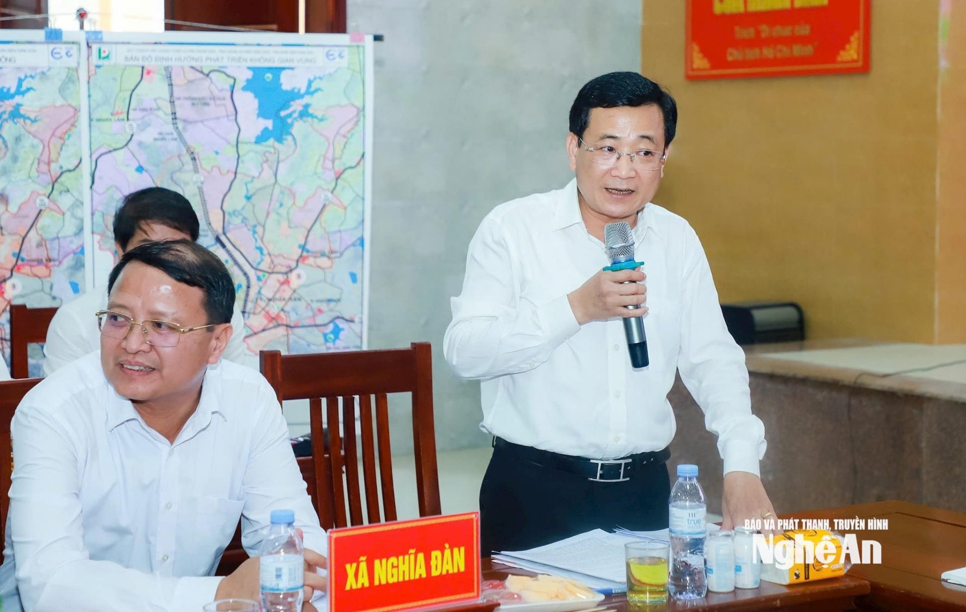 Đồng chí Phạm Chí Kiên - Bí thư Đảng ủy, PG88 go Bắn cá HĐND xã Nghĩa Đàn phát biểu tại cuộc làm việc. Ảnh: Thành Duy
