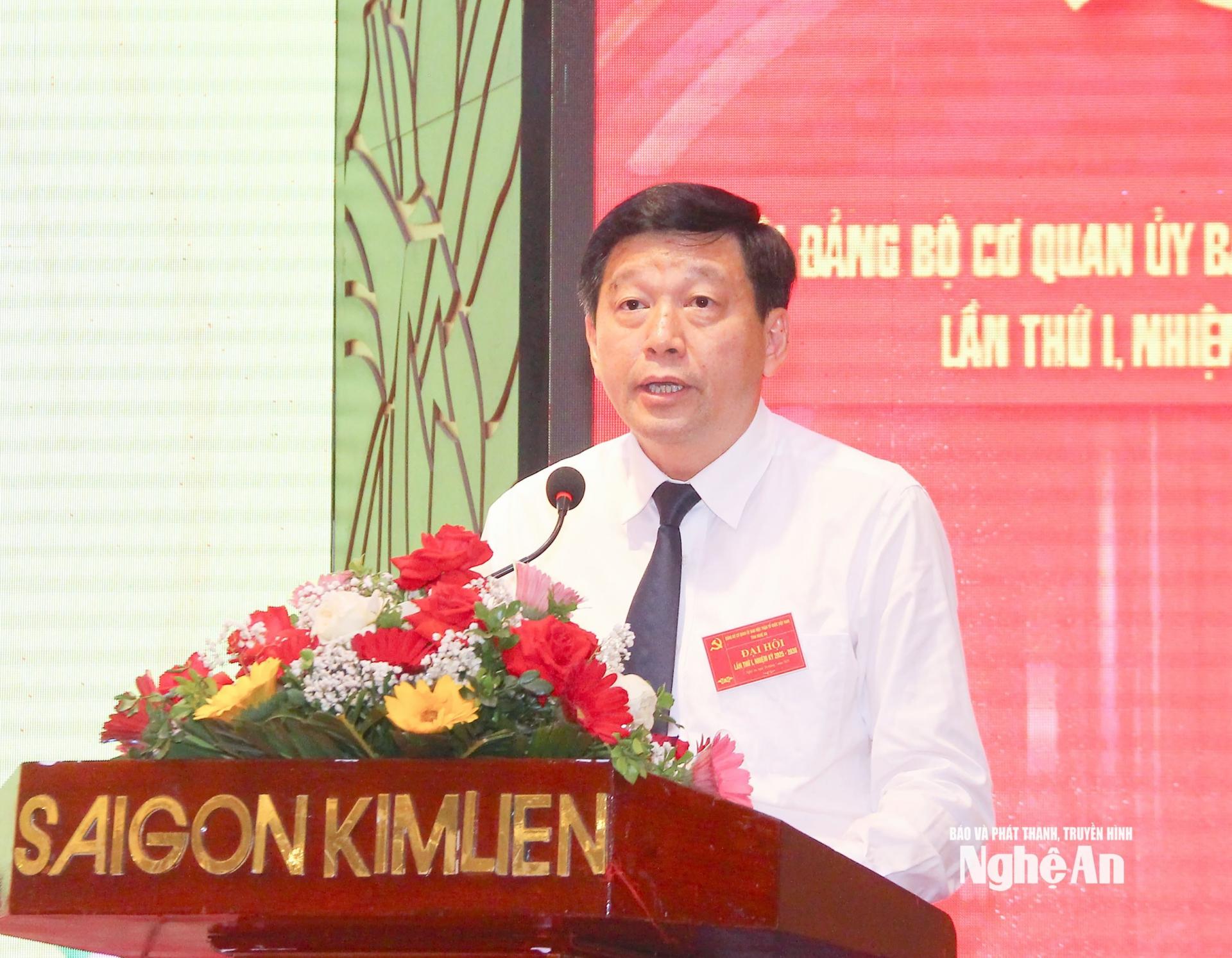 Đồng chí Kha Văn Tám - Uỷ viên Ban Chấp hành Đảng bộ tỉnh, Phó Chủ tịch Ủy ban MTTQ Việt Nam tỉnh, Chủ tịch LĐLĐ tỉnh phát biểu Xổ Số PG 88 PG88 go Nạp Rút Tiền. Ảnh: Mai Hoa