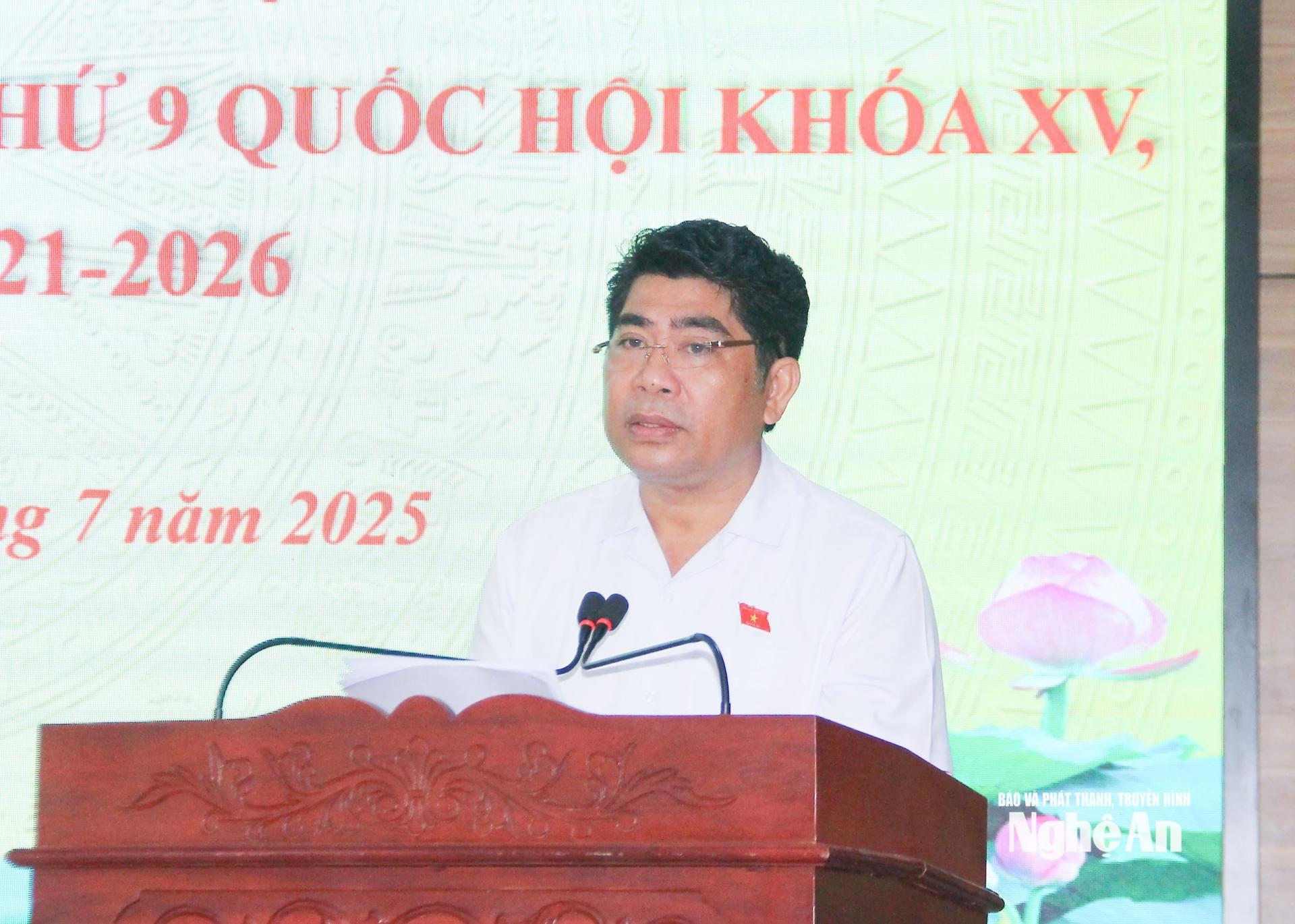 PG88 link Code Quốc hội Vi Văn Sơn - Uỷ viên Hội đồng Dân tộc của Quốc hội, Uỷ viên Ban Chấp hành Đảng bộ tỉnh, Giám đốc Sở Dân tộc và Tôn giáo thông báo kết quả Kỳ họp thứ 9, Quốc hội khóa XV. 