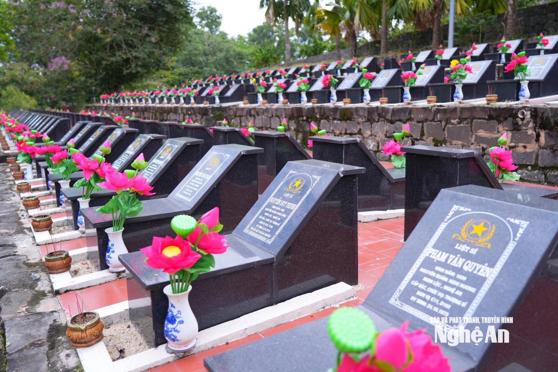 Các liệt sĩ quê PG88 go Bắn cá đang yên nghỉ tại Nghĩa trang liệt sĩ Bình Phước. Ảnh: Thành Cường