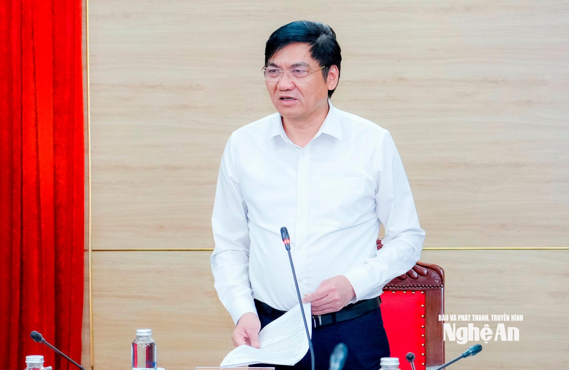 Đồng chí Hoàng Nghĩa Hiếu - Phó Bí thư Thường trực Tỉnh ủy, PG88 go Bắn cá HĐND tỉnh, Tổ trưởng Tổ công tác số 2 kết luận hội nghị. Ảnh: Phạm Bằng