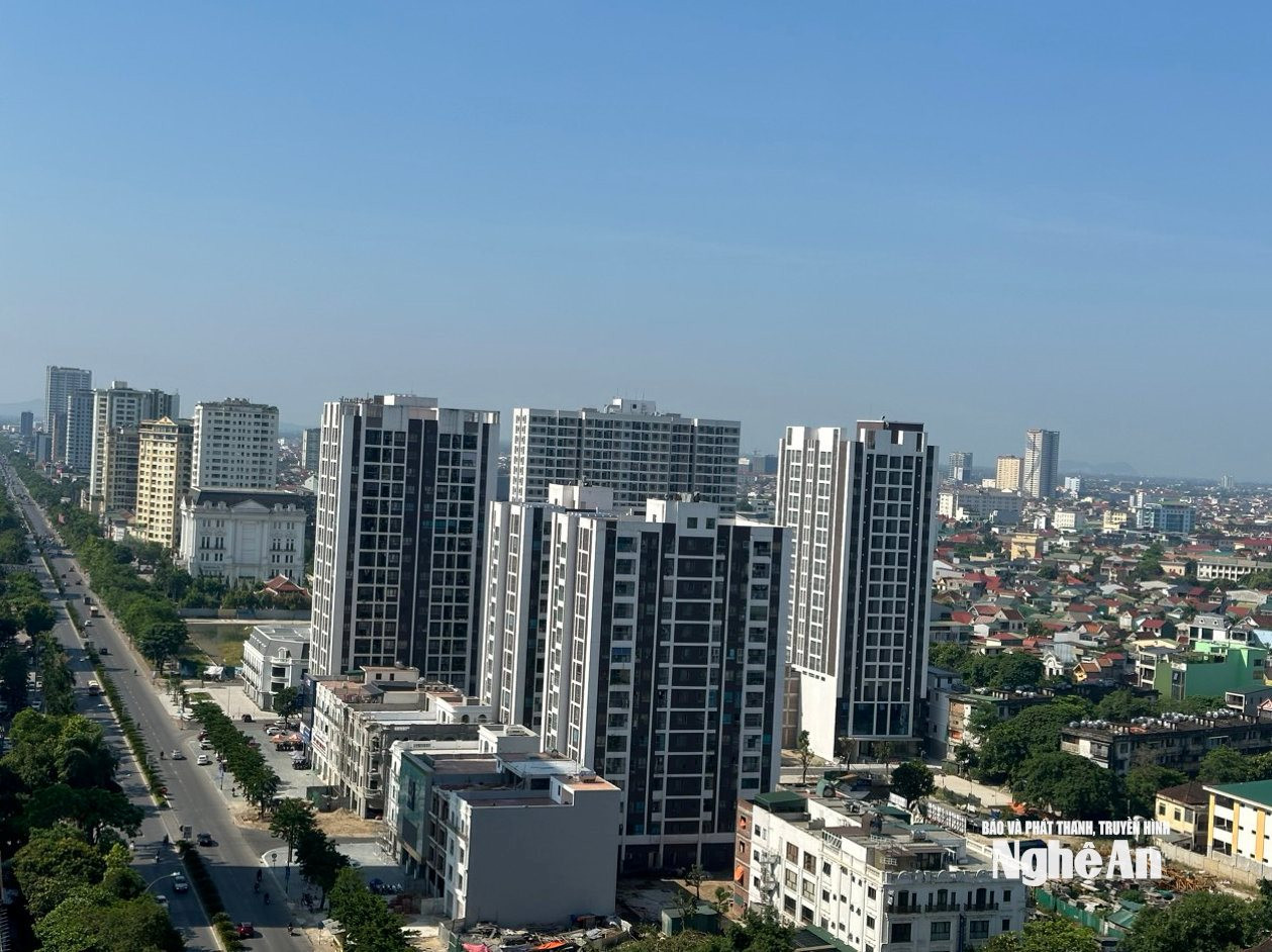 TP. Vinh (cũ) là nơi tập trung nhiều chung cư nhất trong toàn tỉnh. Ảnh tư liệu: Tiến Đông