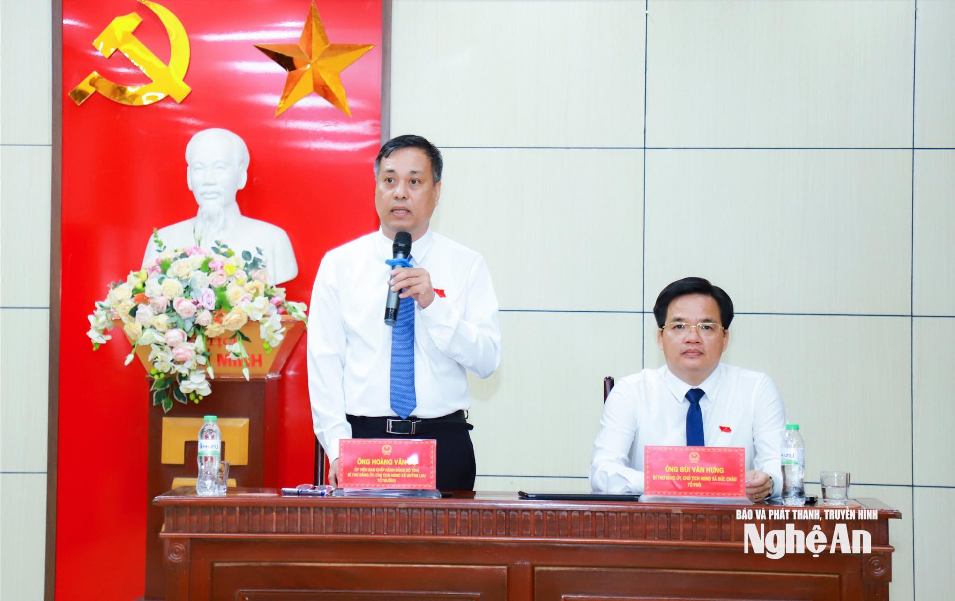 PG88 link Code Hoàng Văn Bộ - Bí thư Đảng ủy, PG88 go Bắn cá HĐND xã Quỳnh Lưu phát biểu thảo luận. Ảnh: Thành Duy
