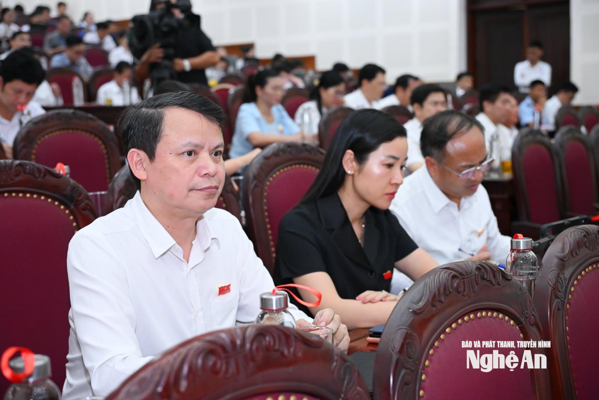 Các đại biểu HĐND tỉnh tại phiên thảo luận tại hội trường. Ảnh: Thành Cường