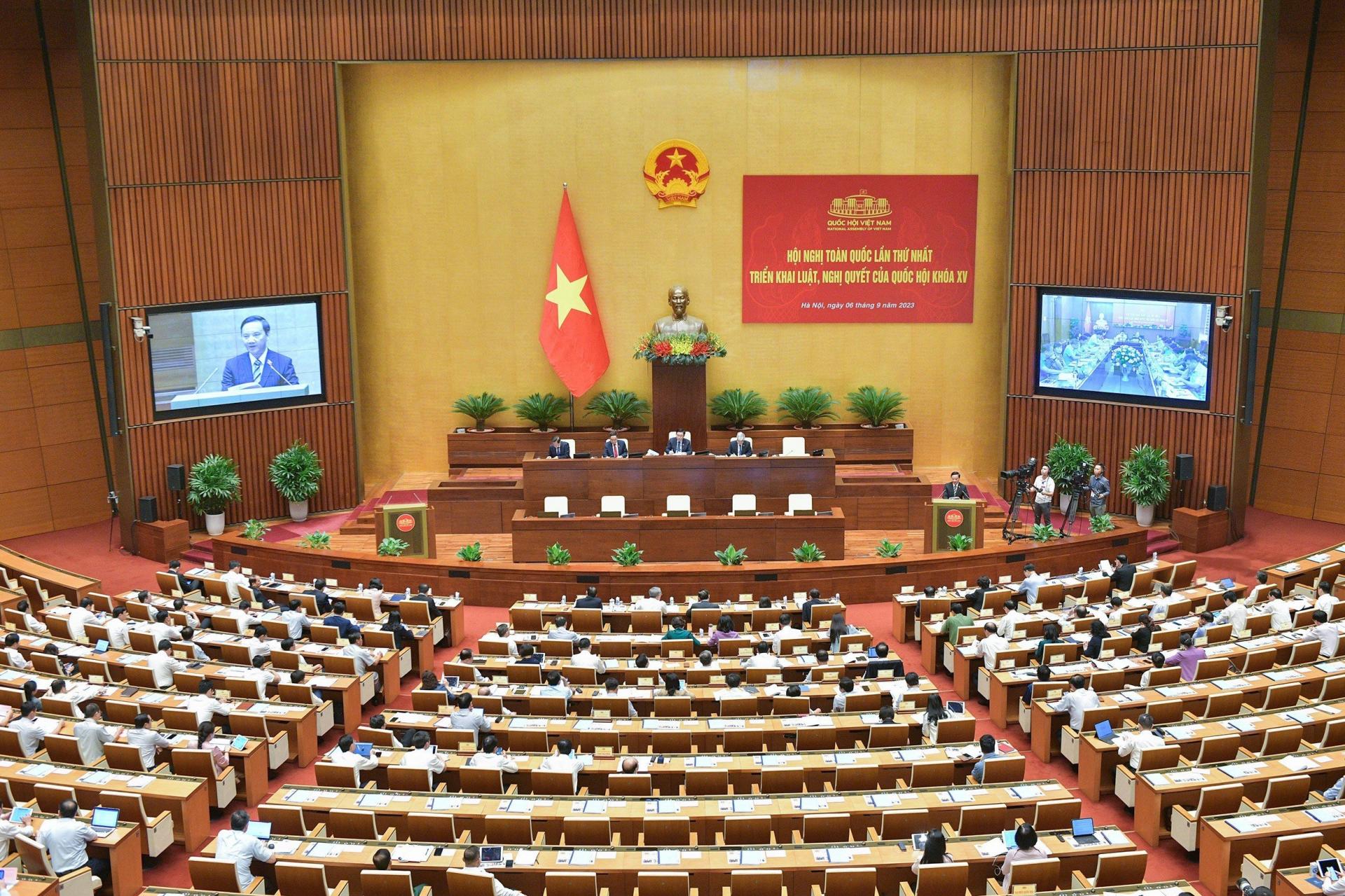 Toàn cảnh hội nghị tại điểm cầu Trung ương.