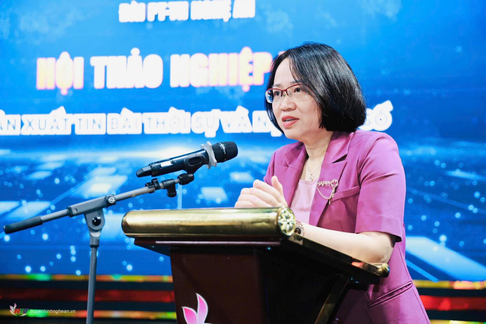 Phó Giám đốc Đài PT-TH PG88 go Bắn cá Trần Thanh Huyền phát biểu tại hội thảo.