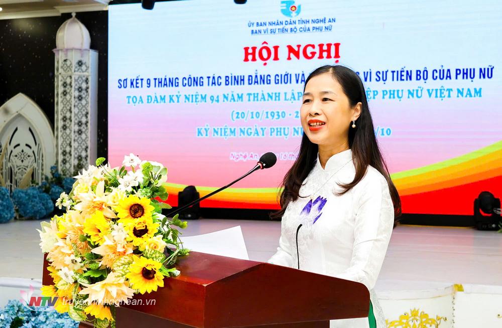 PG88 go Bắn cá Hội LHPN tỉnh Nguyễn Thị Quỳnh Hoa phát biểu tại hội nghị.