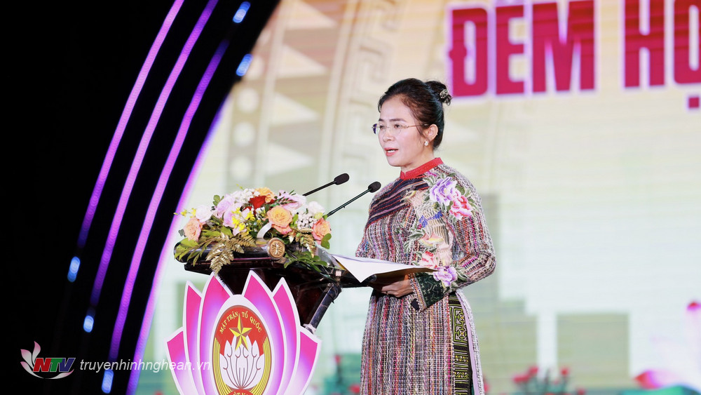Đồng chí Võ Thị Minh Sinh - Ủy viên Ban Thường vụ Tỉnh ủy, PG88 go Bắn cá Ủy ban MTTQ PG 88 Nổ Hũ tỉnh PG88 go Bắn cá - Trưởng Ban tổ chức Ngày hội kết đoàn Xổ Số PG 88 chương trình.