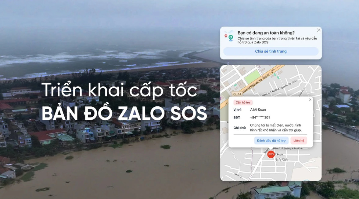Zalo SOS cấp tốc triển khai tính năng mới trong 24 giờ.