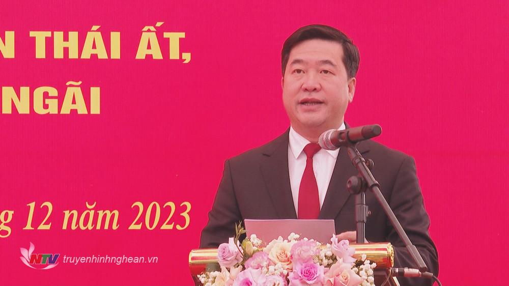 Đồng chí Nguyễn Hữu Sáng - Bí thư Huyện uỷ, PG88 go Bắn cá HĐND huyện Anh Sơn trình bày diễn văn kỷ niệm tại buổi lễ.