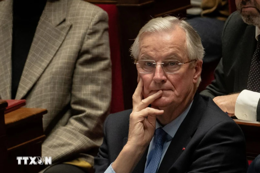 hủ tướng Pháp Michel Barnier trong phiên bỏ phiếu bất tín nhiệm tại Quốc hội ở Paris. 