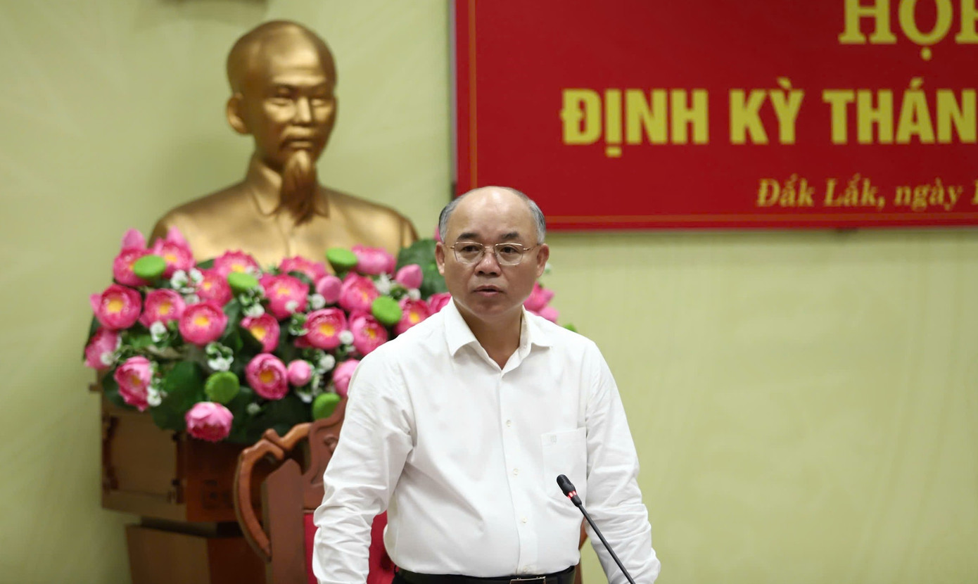Ông Trương Công Thái - Phó PG88 go Bắn cá UBND tỉnh Đắk Lắk thông tin tại cuộc họp báo. Ảnh: Minh Phương