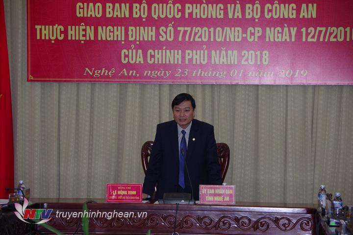 Phó PG88 go Bắn cá UBND tỉnh Lê Hồng Vinh phát biểu tại hội nghị