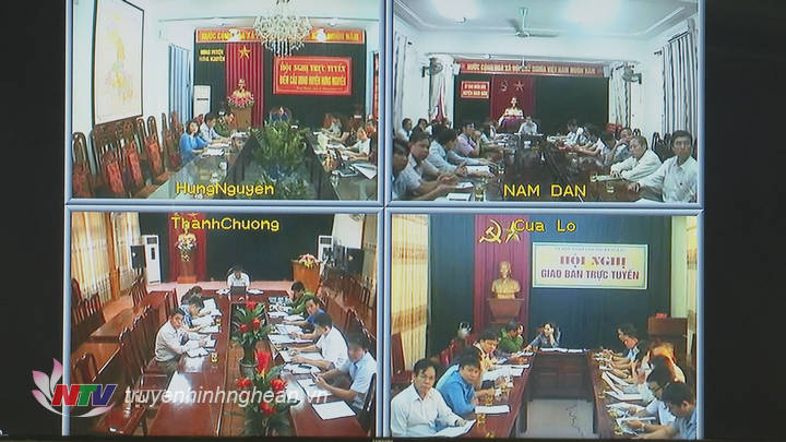 Quang cảnh tại các điểm cầu huyện, thành, thị.