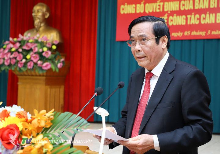 Phó Trưởng ban Thường trực Ban Tổ chức Trung ương Nguyễn Thanh Bình phát biểu tại hội nghị.