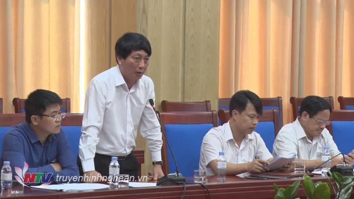 Đại diện lãnh đạo huyện Nghĩa Đàn phát biểu tại cuộc họp.