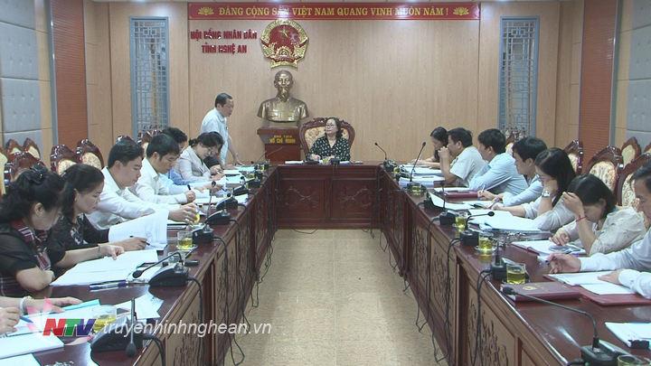 Đại diện Ban Dân tộc tỉnh phát biểu tại buổi làm việc.