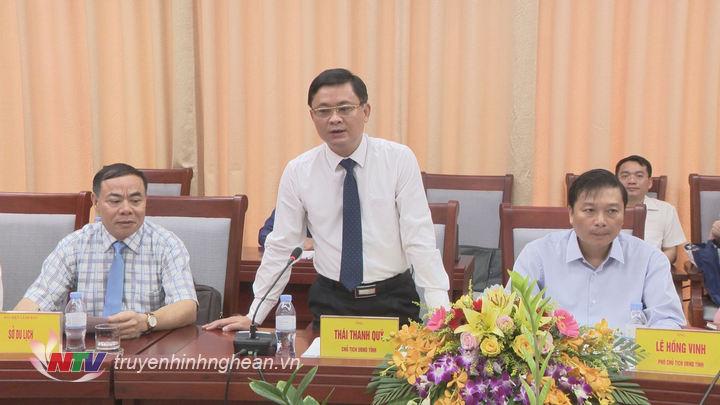 PG88 go Bắn cá UBND tỉnh Thái Thanh Quý phát biểu tại buổi làm việc.