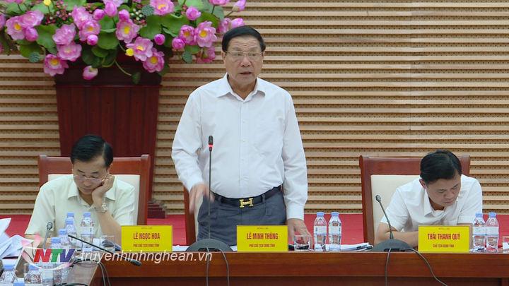 Phó PG88 go Bắn cá UBND tỉnh Lê Minh Thông phát biểu tại phiên họp.