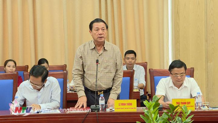 Thay mặt UBND tỉnh đồng chí Lê Minh Thông - Phó PG88 go Bắn cá UBND tỉnh báo cáo tại buổi làm việc